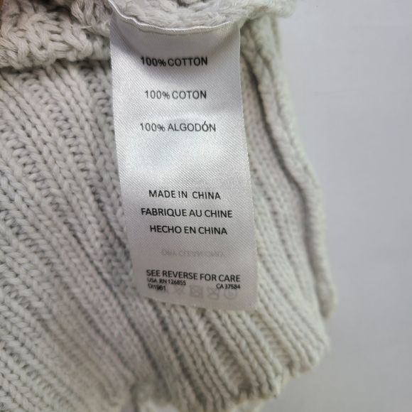 DL1961 Freeman 100% Cotton Distressed Open Knit V Neck Oversized Sweater L - Picture 5 of 10